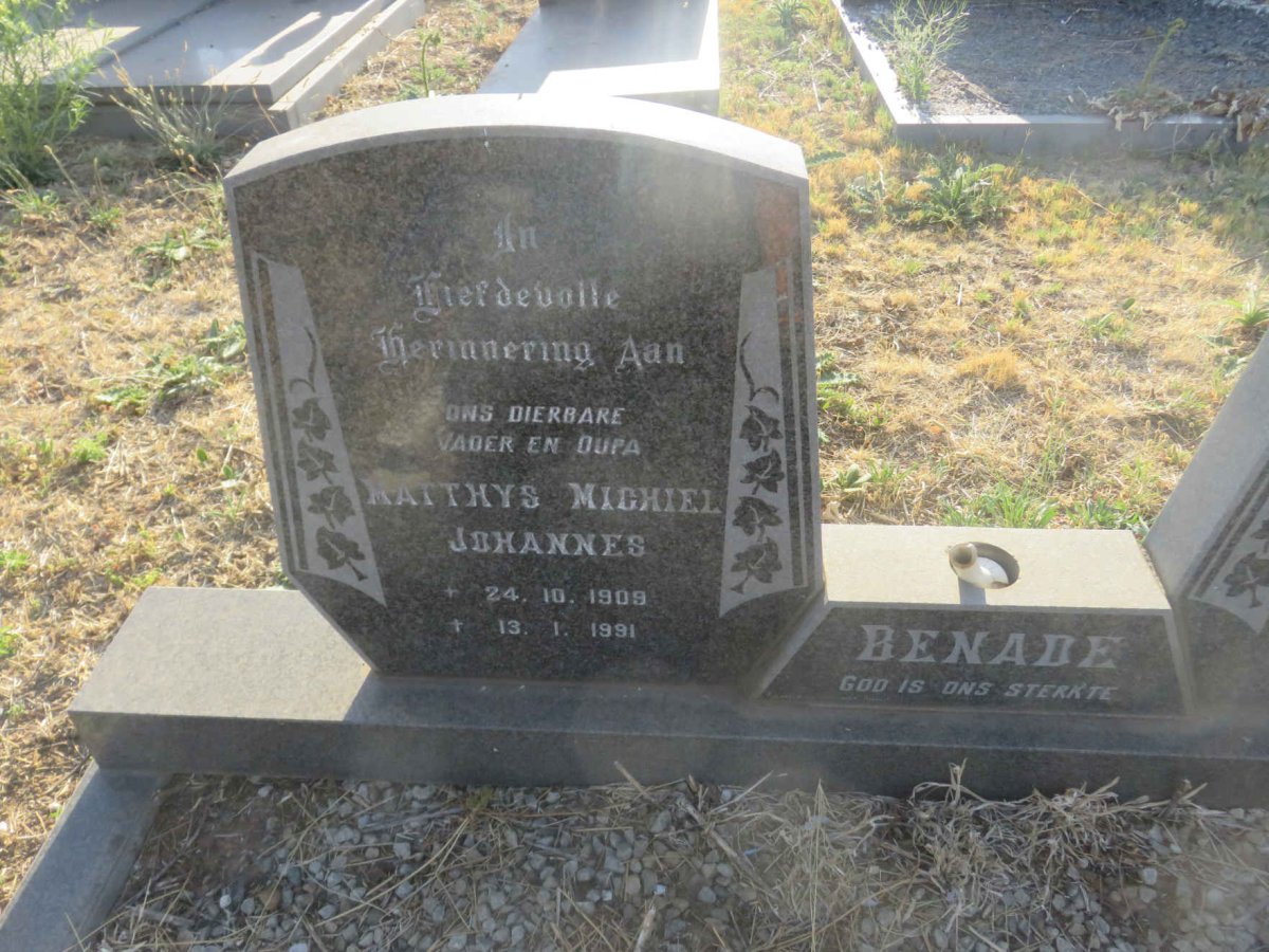 BENADE Matthys Michiel Johannes 1909-1991