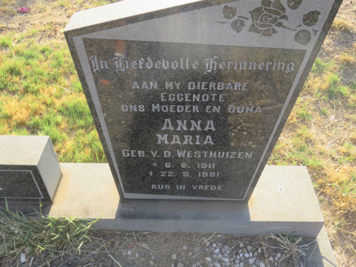 BOTES Anna Maria nee V.D. WESTHUIZEN 1911-1981