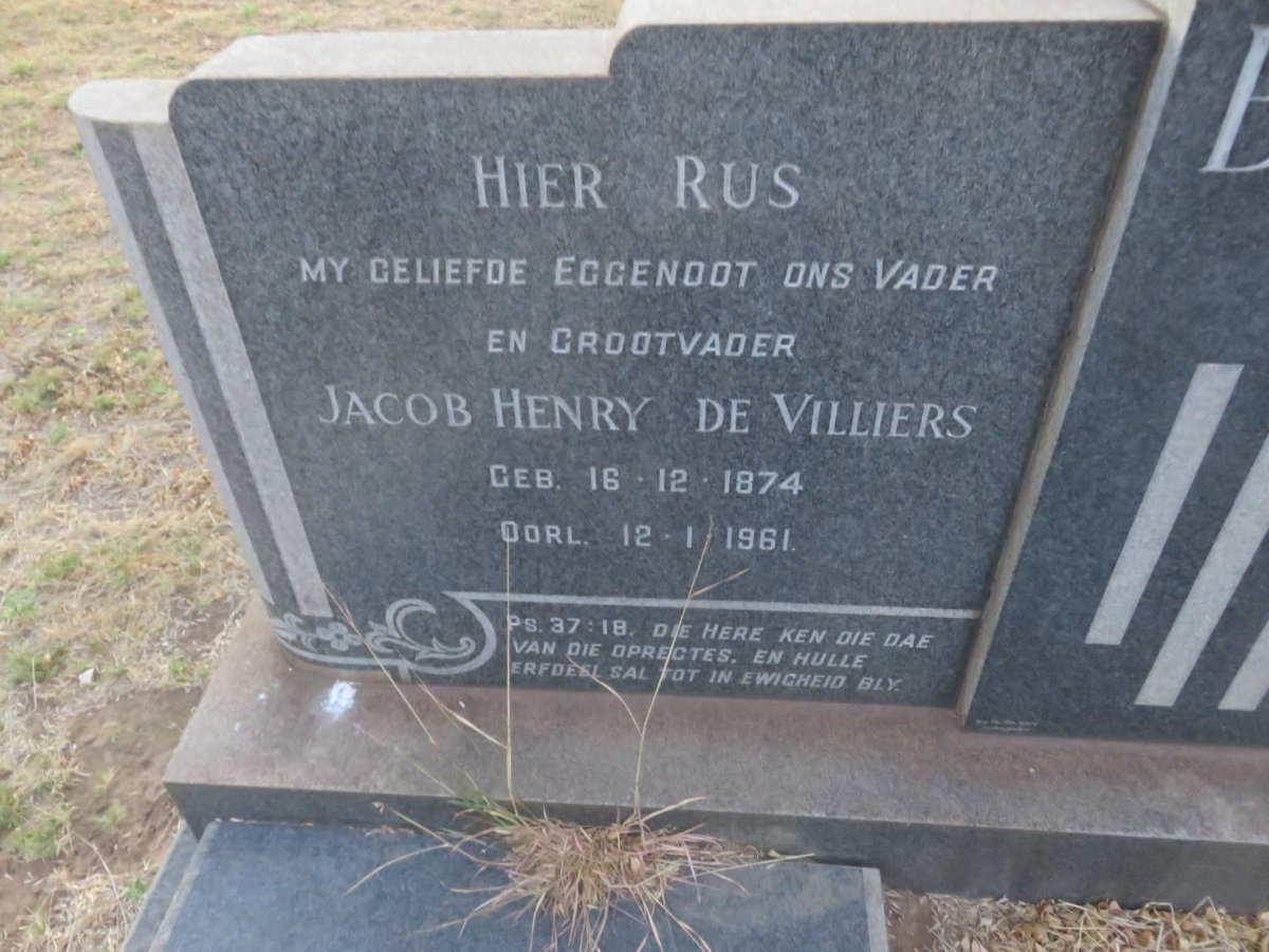 BOTHA Jacob Henry de Villiers 1874-1961 &amp; Catharina Aletta BARNARD 1895-1973