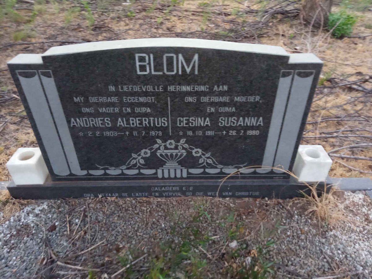 BLOM Andries Albertus 1903-1979 &amp; Gesina Susanna 1911-1980
