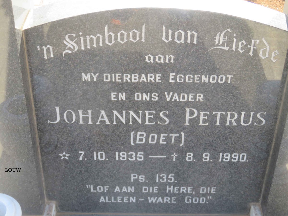 LOUW Johannes Petrus 1935-1990 &amp; Anna Sophia 1928-1989