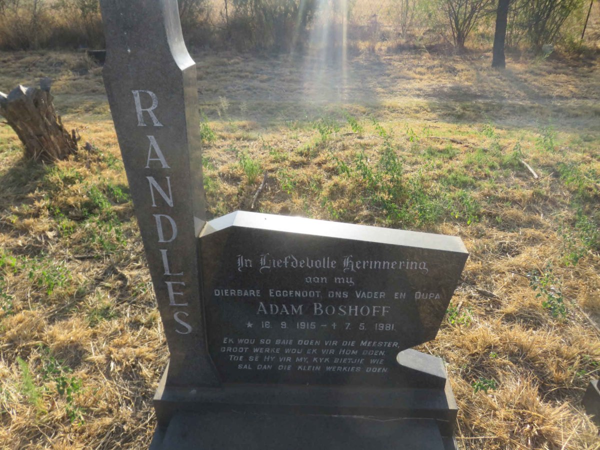 RANDLES Adam Boshoff 1915-1981