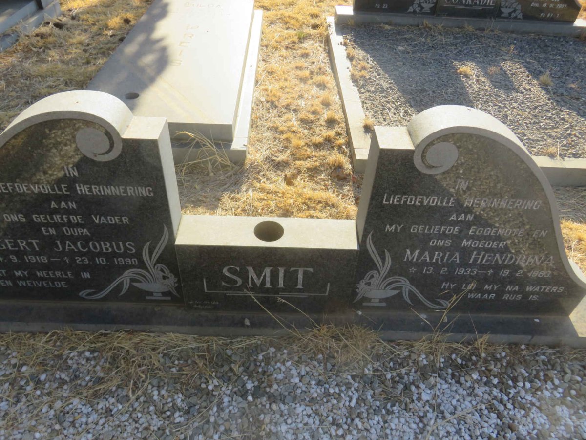 SMIT Gert Jacobus 1918-1990 &amp; Maria Hendrina 1933-1983