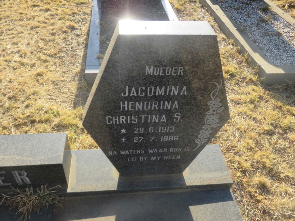VENTER Albertus Phillipus Jacobus 1906-1981 &amp; Jacomina Hendrina Christina S. 1913-1996