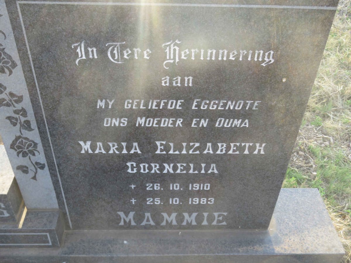 VILLIERS Maria ELizabeth Cornelia, de 1910-1983