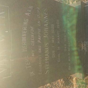 WYK Stephanus Johannes, van 1909-1968