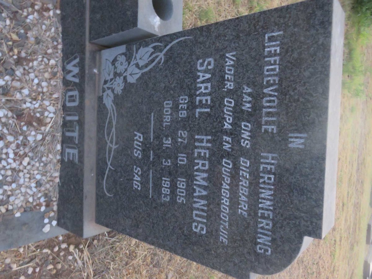 WOITE Sarel Hermanus 1905-1983 &amp; Johanna Aletha V.D. WESTHUIZEN 1911-1958