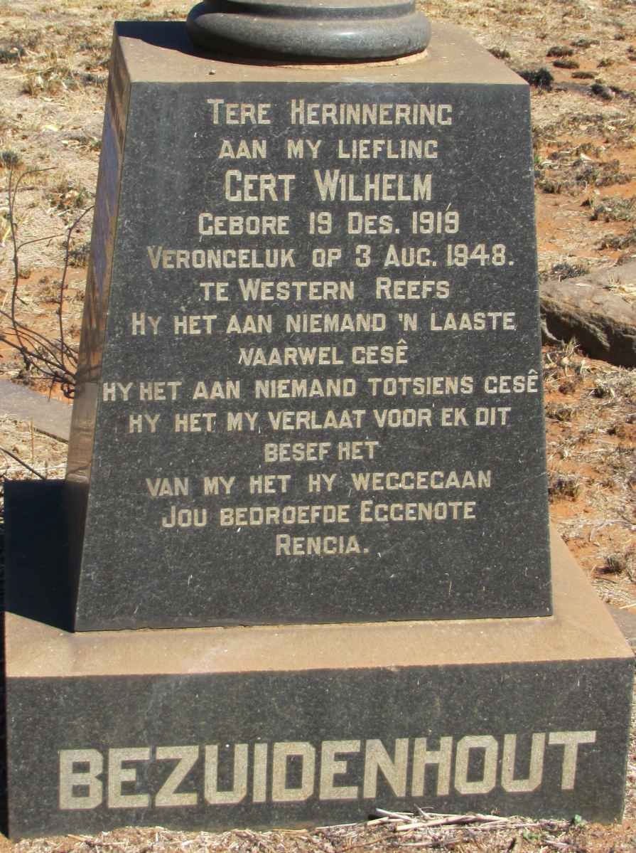 BEZUIDENHOUT Gert Wilhelm 1919-1948