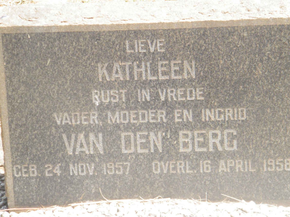 BERG Kathleen, van den 1957-1958