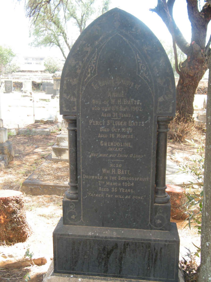 BATTS Wm. H. -1904 &amp; Annie -1902 :: BATTS Percy St.Leger -1899 :: BATTS Gwendoline -1???