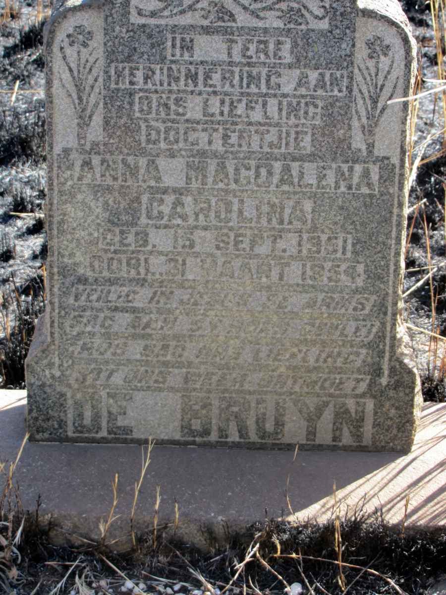 BRUYN Anna Magdalena Carolina, de 1951-1954