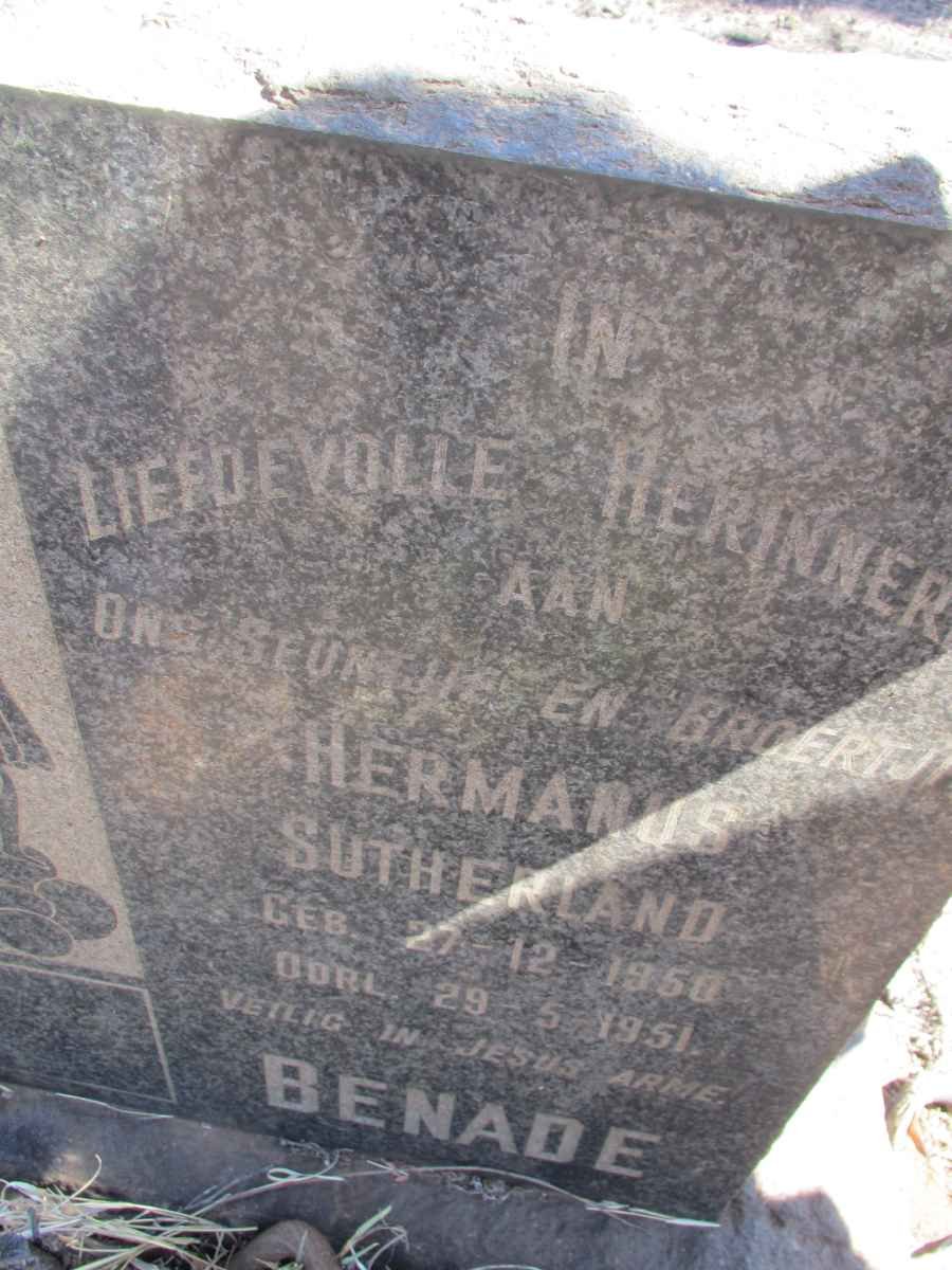 BENADE Hermanus Sutherland 1950-1951