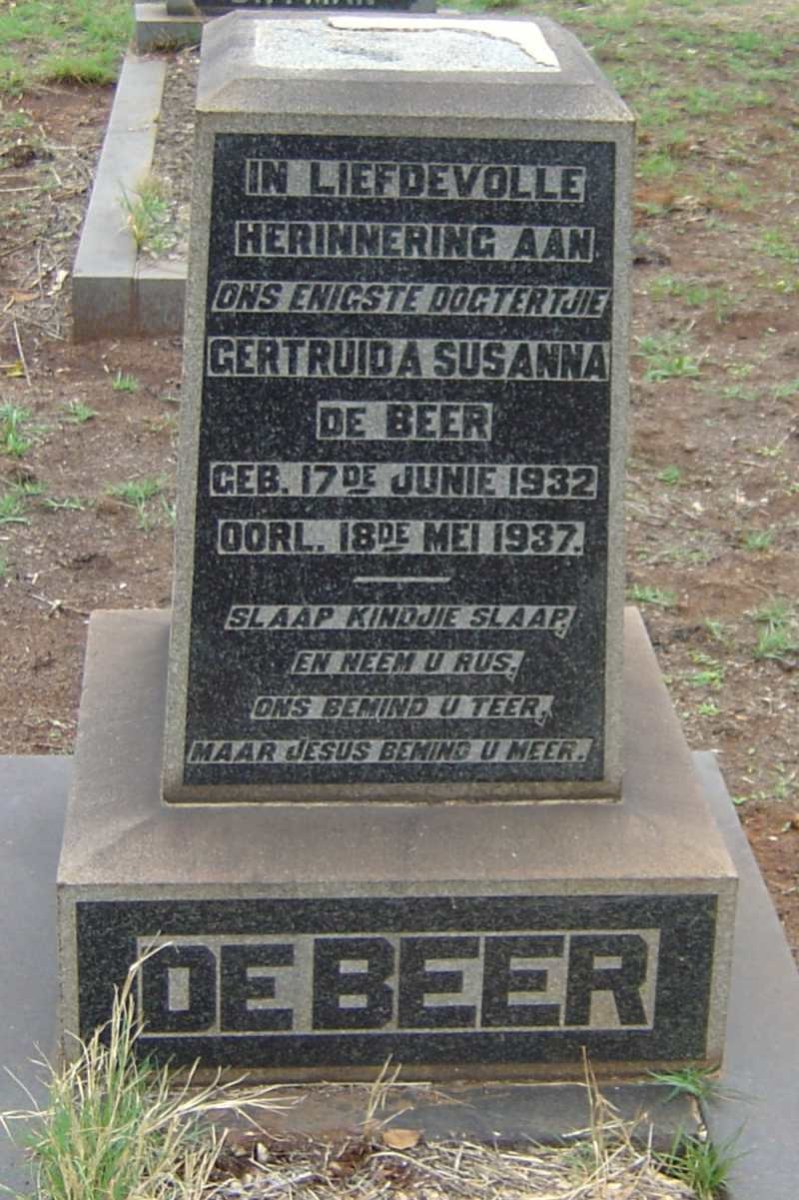 BEER Gertruida Susanna, de 1932-1937