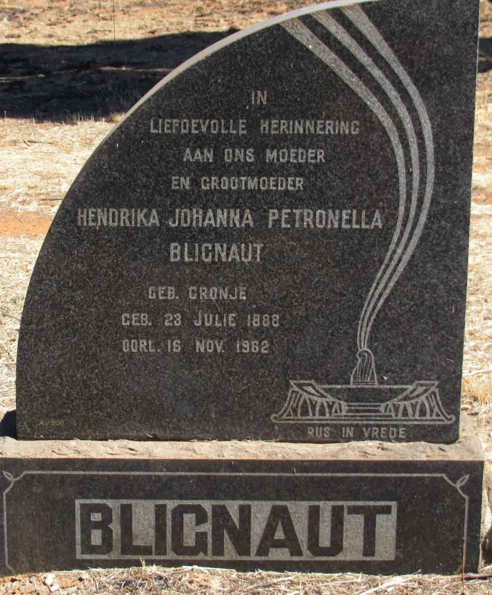 BLIGNAUT Hendrika Johanna Petronella nee CRONJE 1888-1962