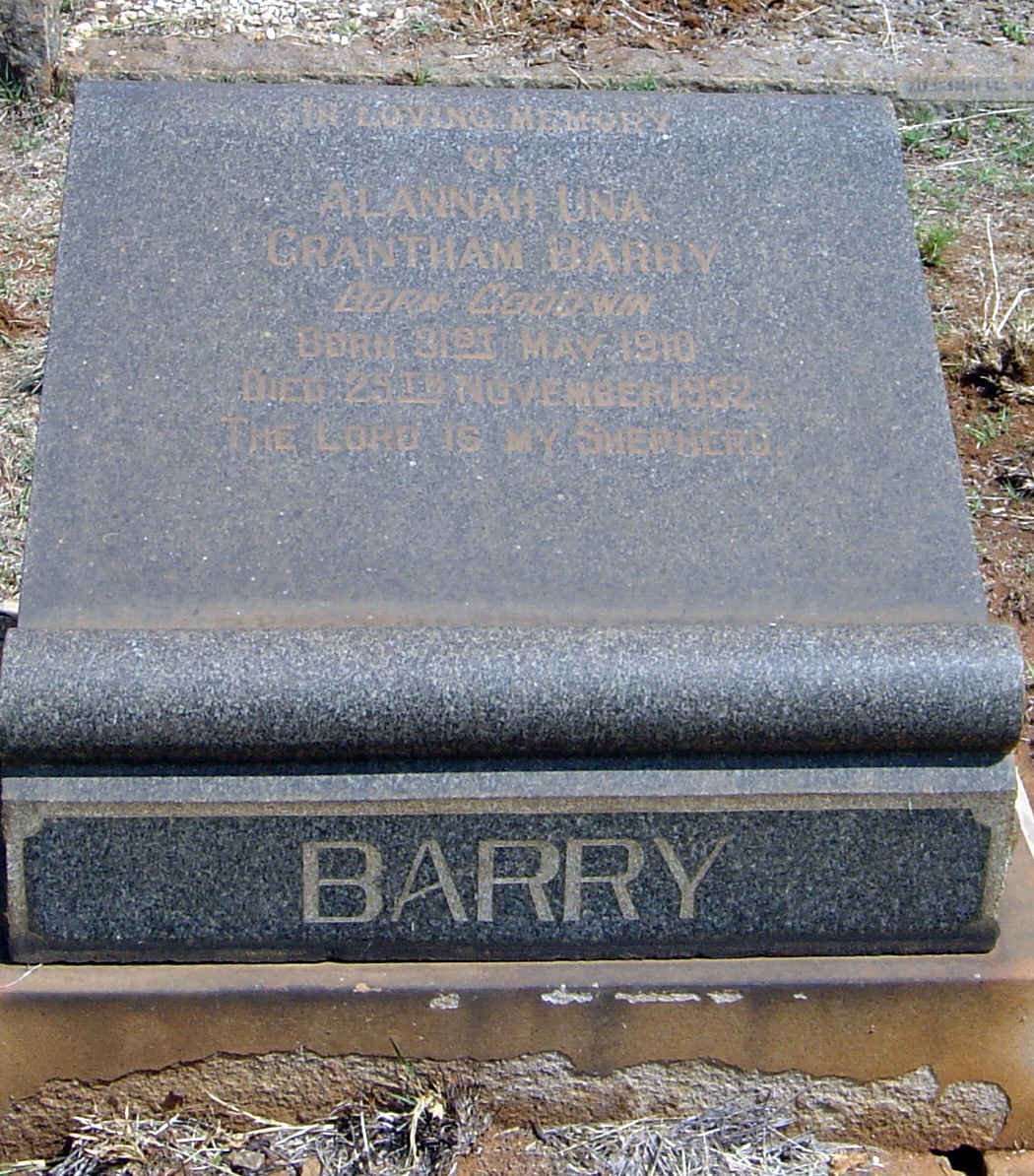 BARRY Alannah Una Grantham nee GOODWIN 1910-1952