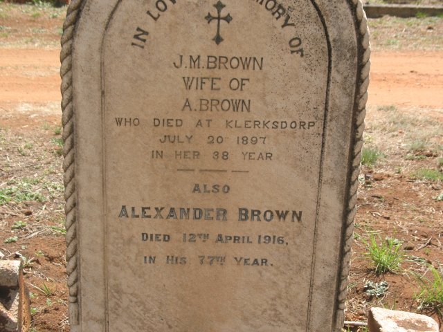 BROWN Alexander -1916 &amp; J.M. -1897