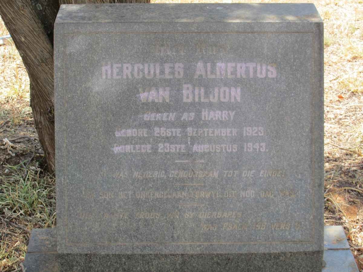 BILJON Hercules Albertus, van 1923-1943