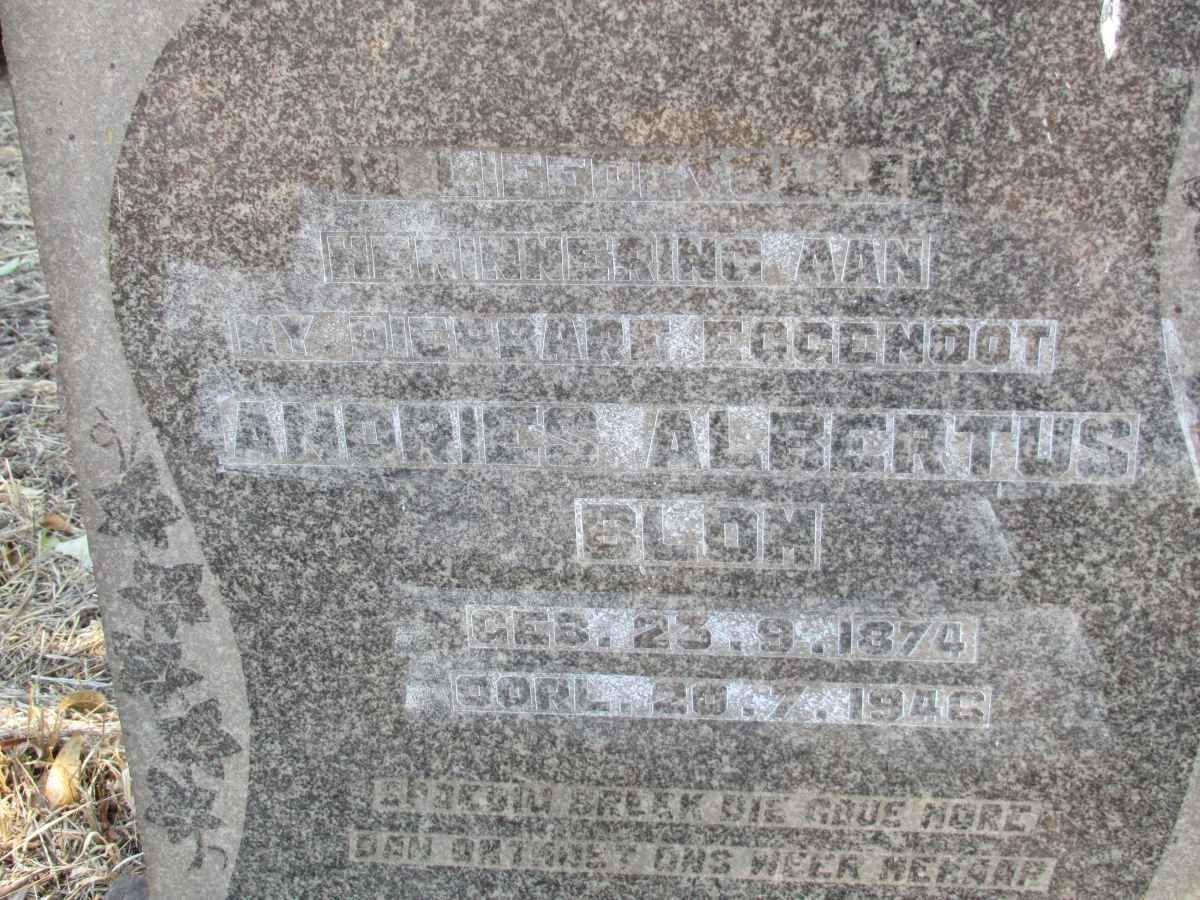 BLOM Andries Albertus 1874-1946