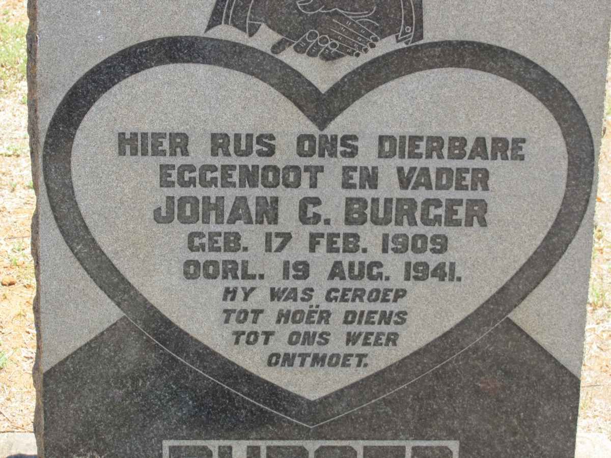 BURGER Johan C. 1909-1941