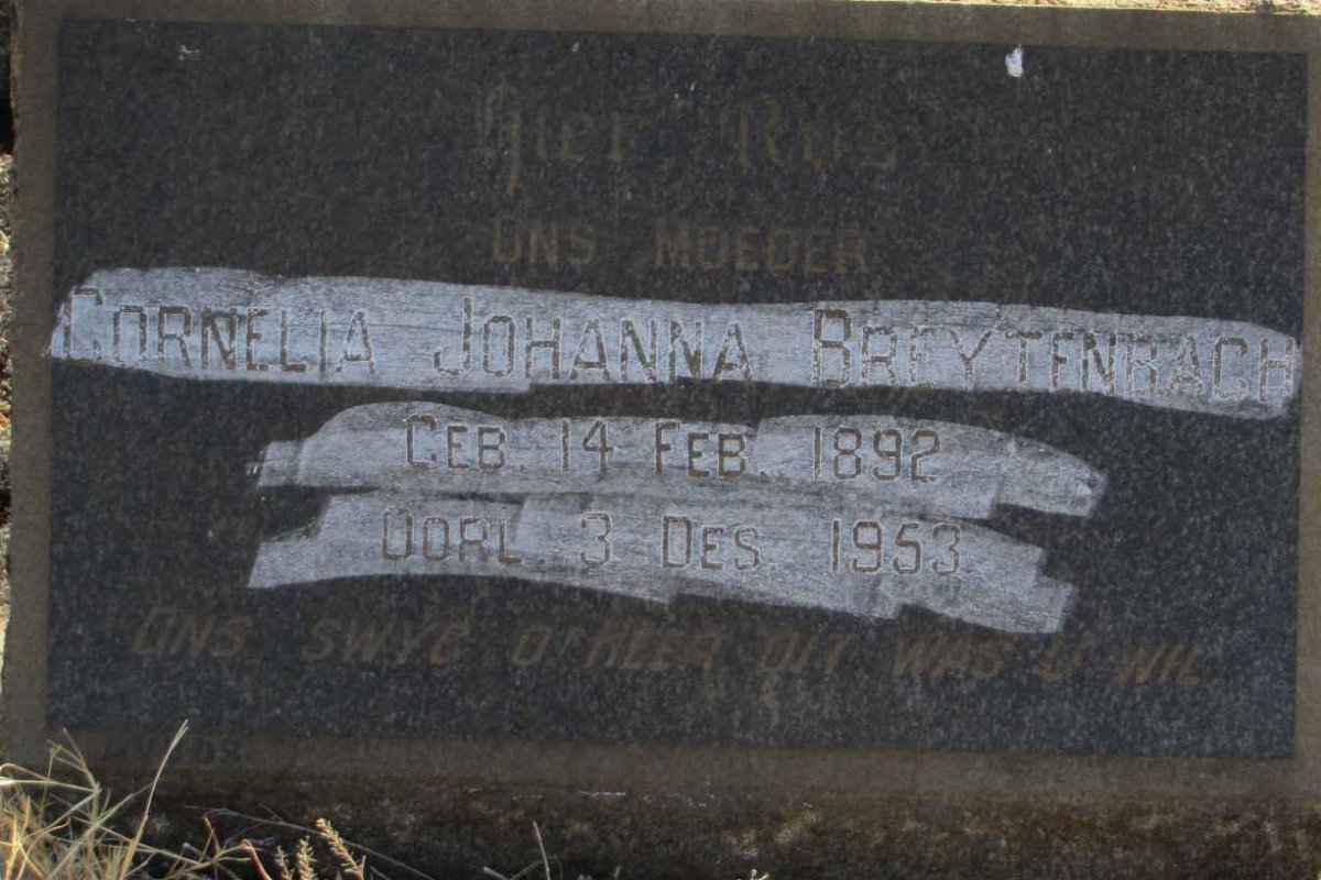 BREYTENBACH Cornelia Johanna 1892-1953