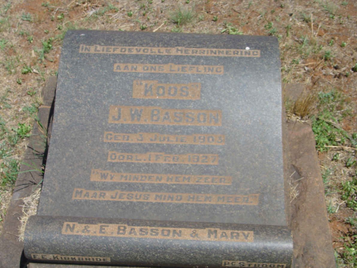 BASSON J.W. 1903-1927