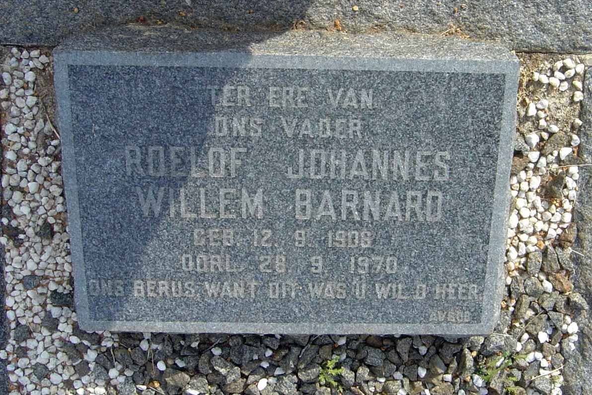 BARNARD Roelof Johannes Willem 1906-1970
