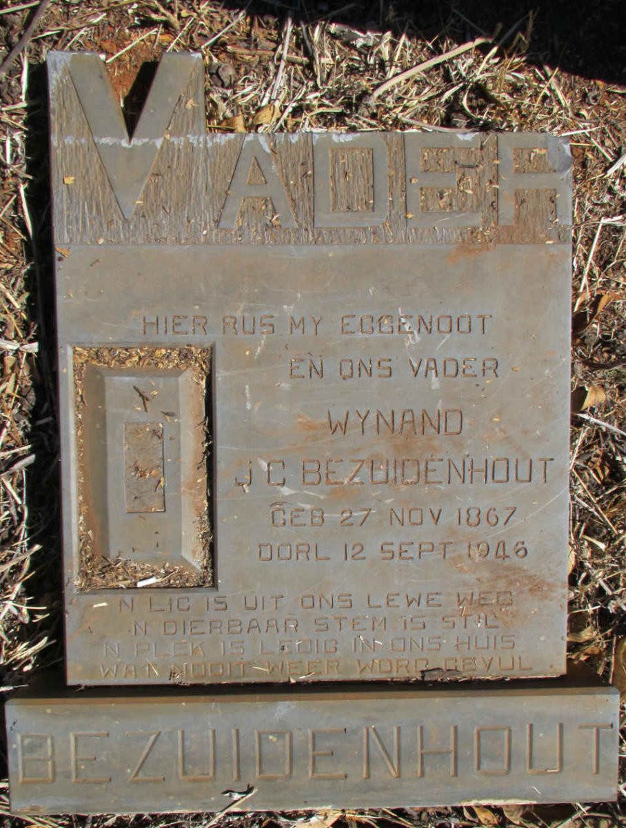 BEZUIDENHOUT Wynand J.C. 1867-1946