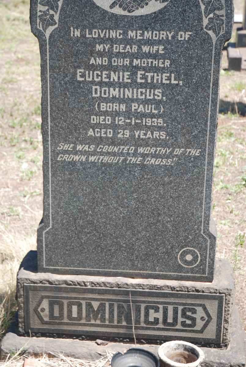 DOMINICUS Eugenie Ethel nee PAUL -1935