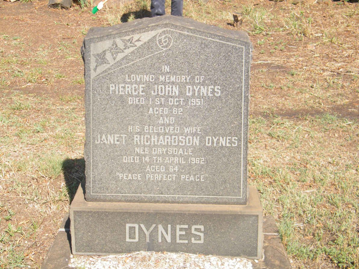 DYNES Pierce John -1951 &amp; Janet Richardson DRYSDALE -1962