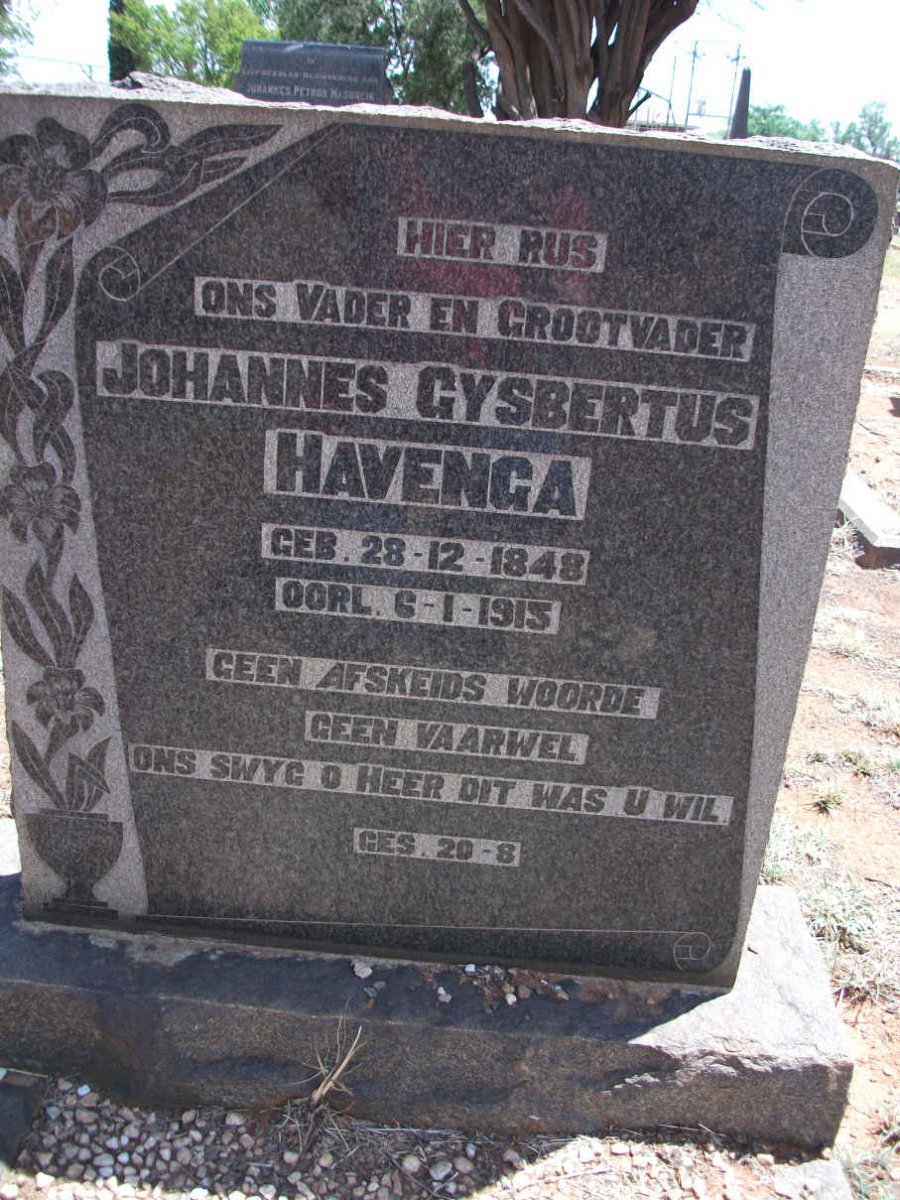 HAVENGA Johannes Gysbertus 1848-1915