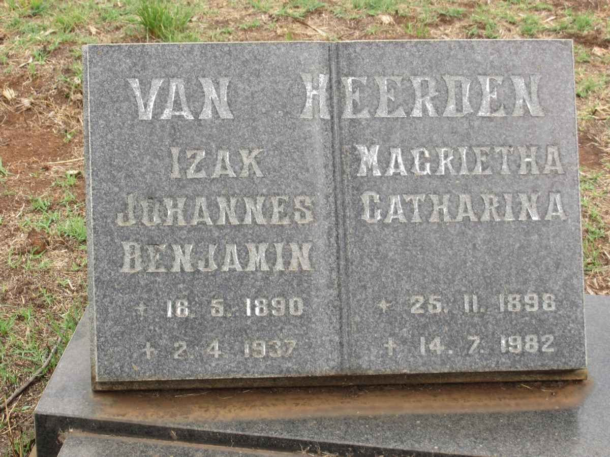 HEERDEN Izak Johannes Benjamin, van 1890-1937 &amp; Magrietha Catharina 1898-1982