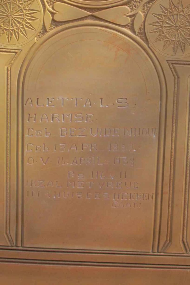 HARMSE Aletta L.S. nee BEZUIDENHOUT 1852-1938