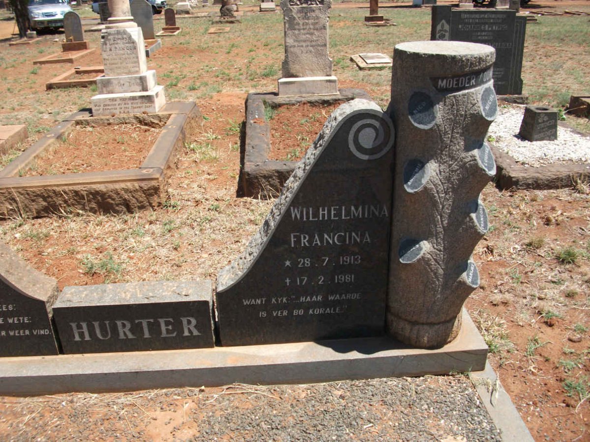HURTER Wilhelmina Francina 1913-1981
