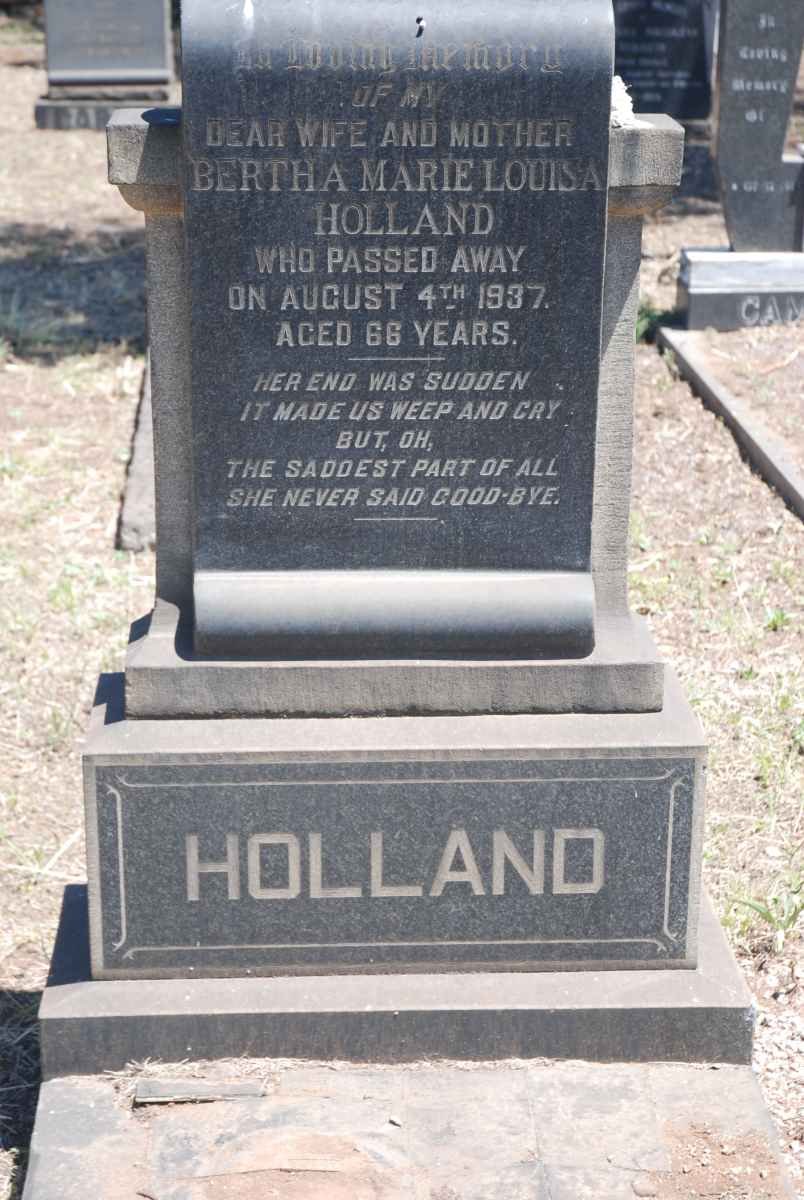 HOLLAND Bertha Marie Louisa -1937