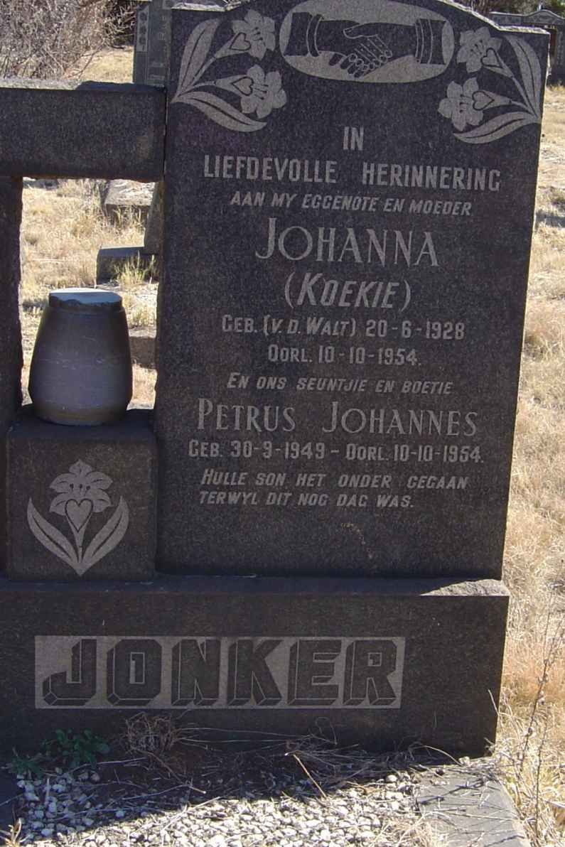 JONKER Johanna nee V.D. WALT 1928-1954 :: JONKER Petrus Johannes 1949-1954