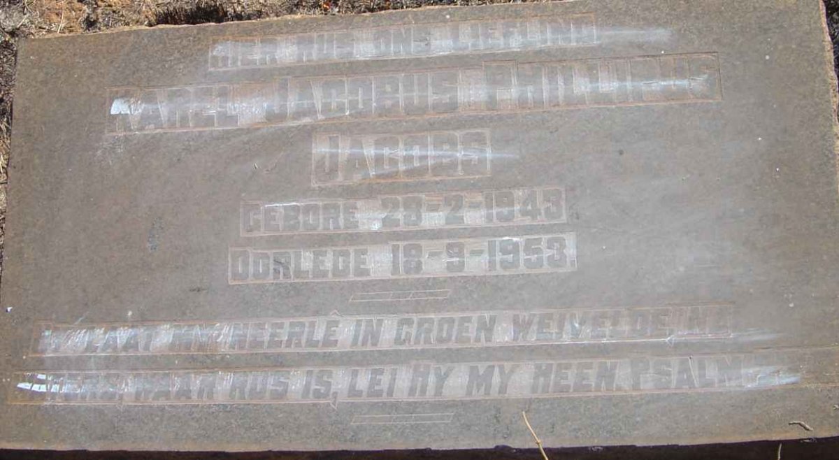 JACOBS Karel Jacobus Phillipus 1943-1953