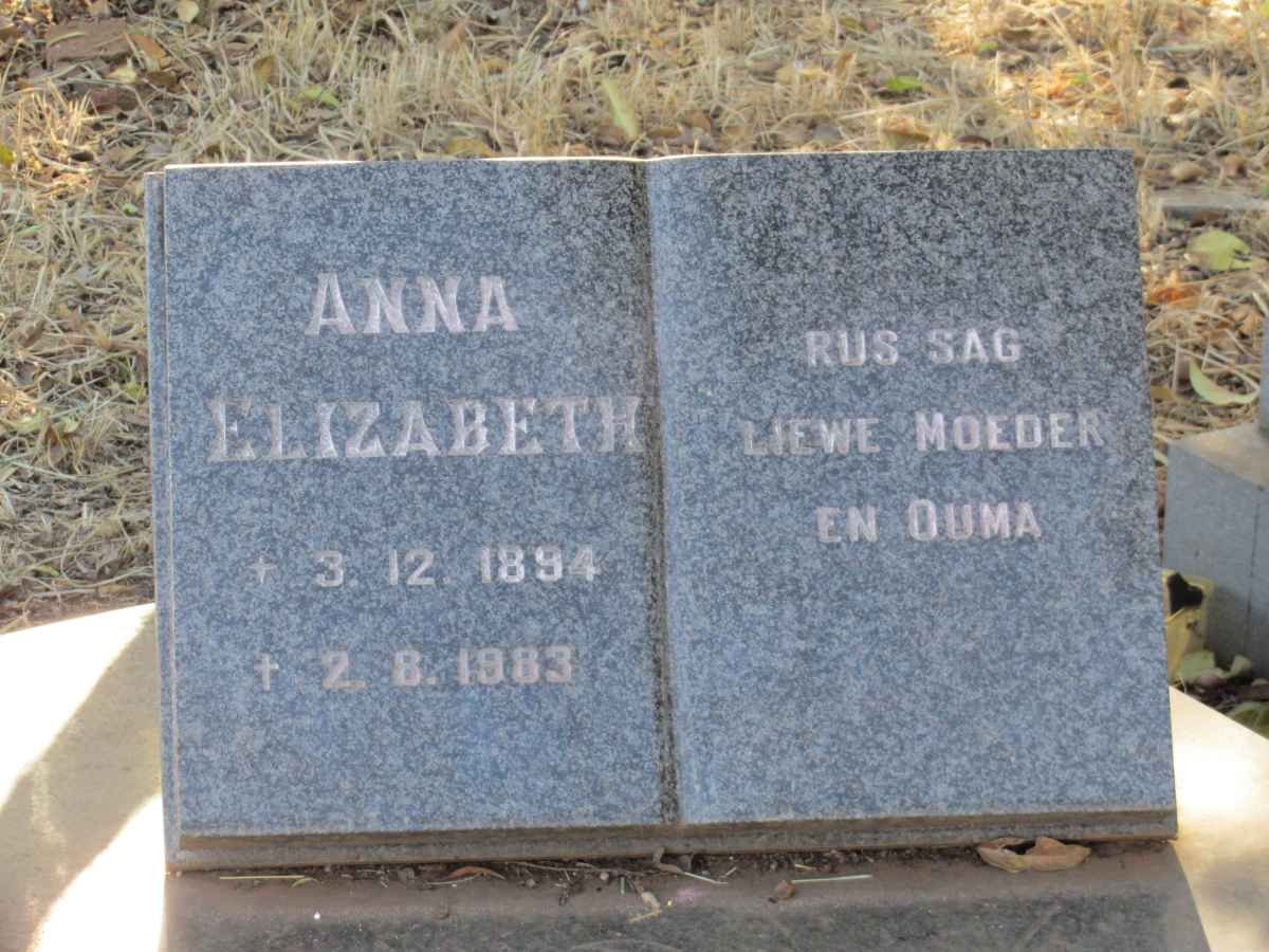 JONKER Anna Elizabeth 1894-1983