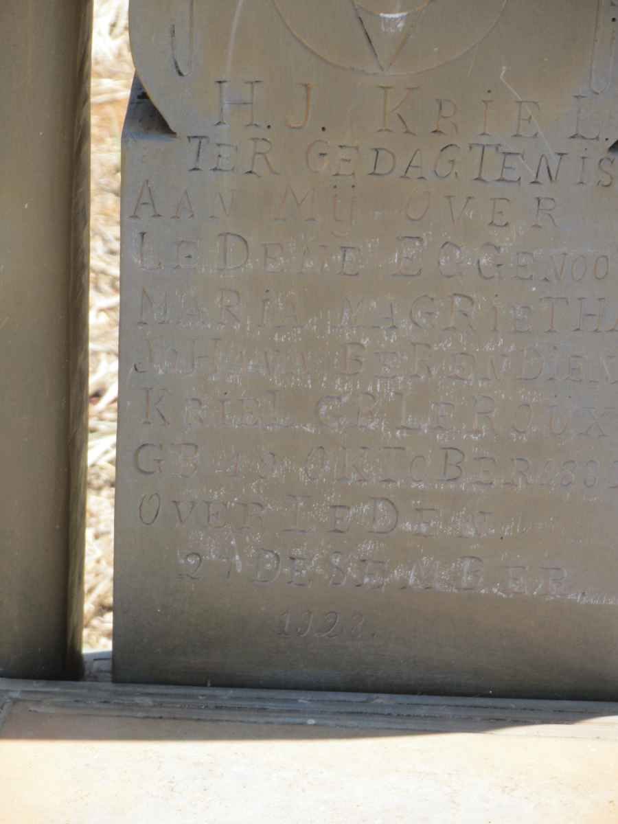 KRIEL Maria Magrietha Johanna Barendiena nee LE ROUX 18??-1928