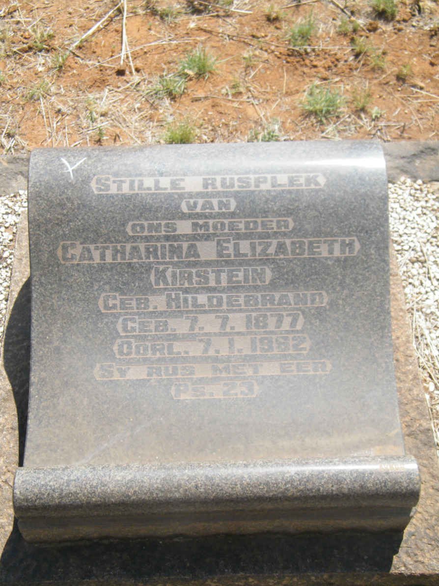 KIRSTEIN Catharina Elizabeth nee HILDEBRAND 1877-1962