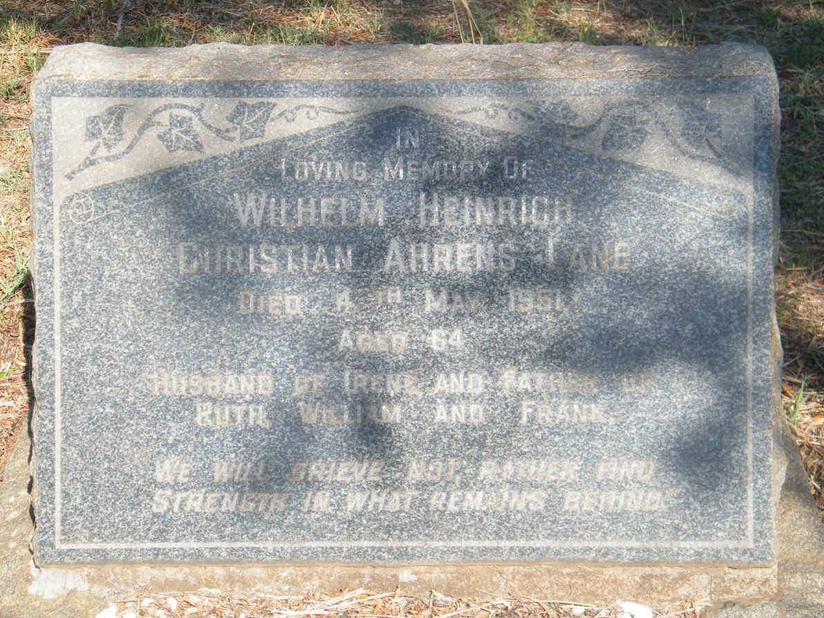 LANE Wilhelm Heinrich Christian Ahrens -1951