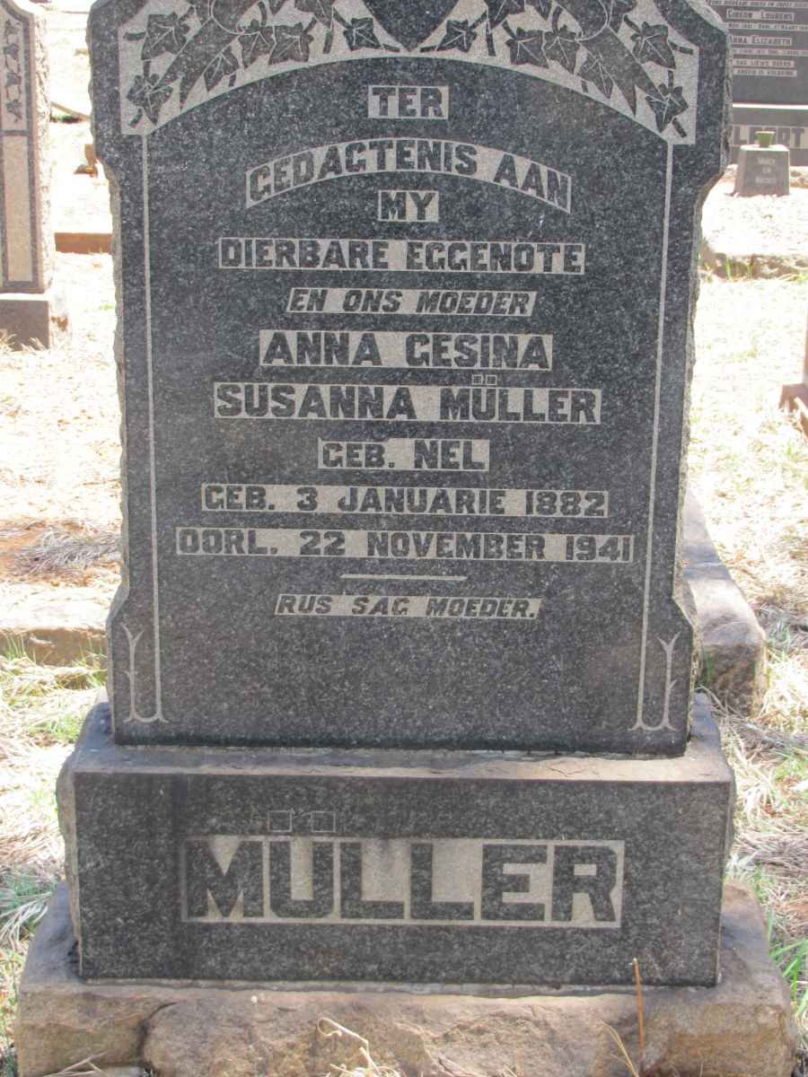 MULLER Anna Gesina Susanna nee NEL 1882-1941