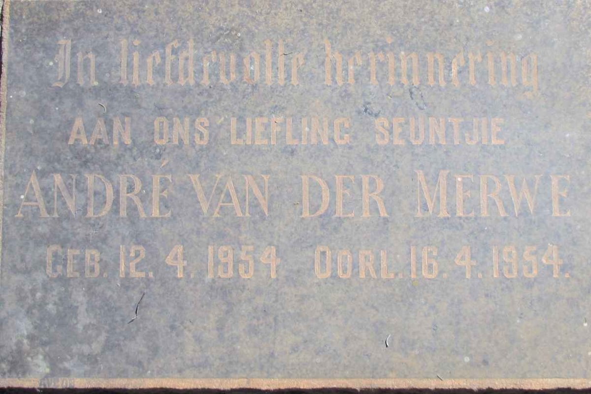 MERWE André, van der 1954-1954