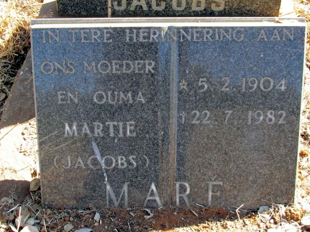 MARÉ Martie nee JACOBS 1904-1982