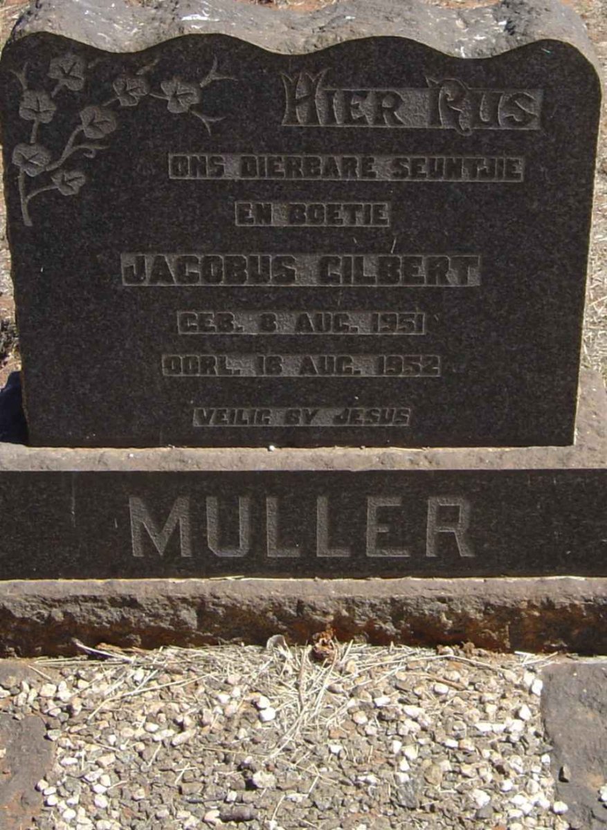 MULLER Jacobus Gilbert 1951-1952