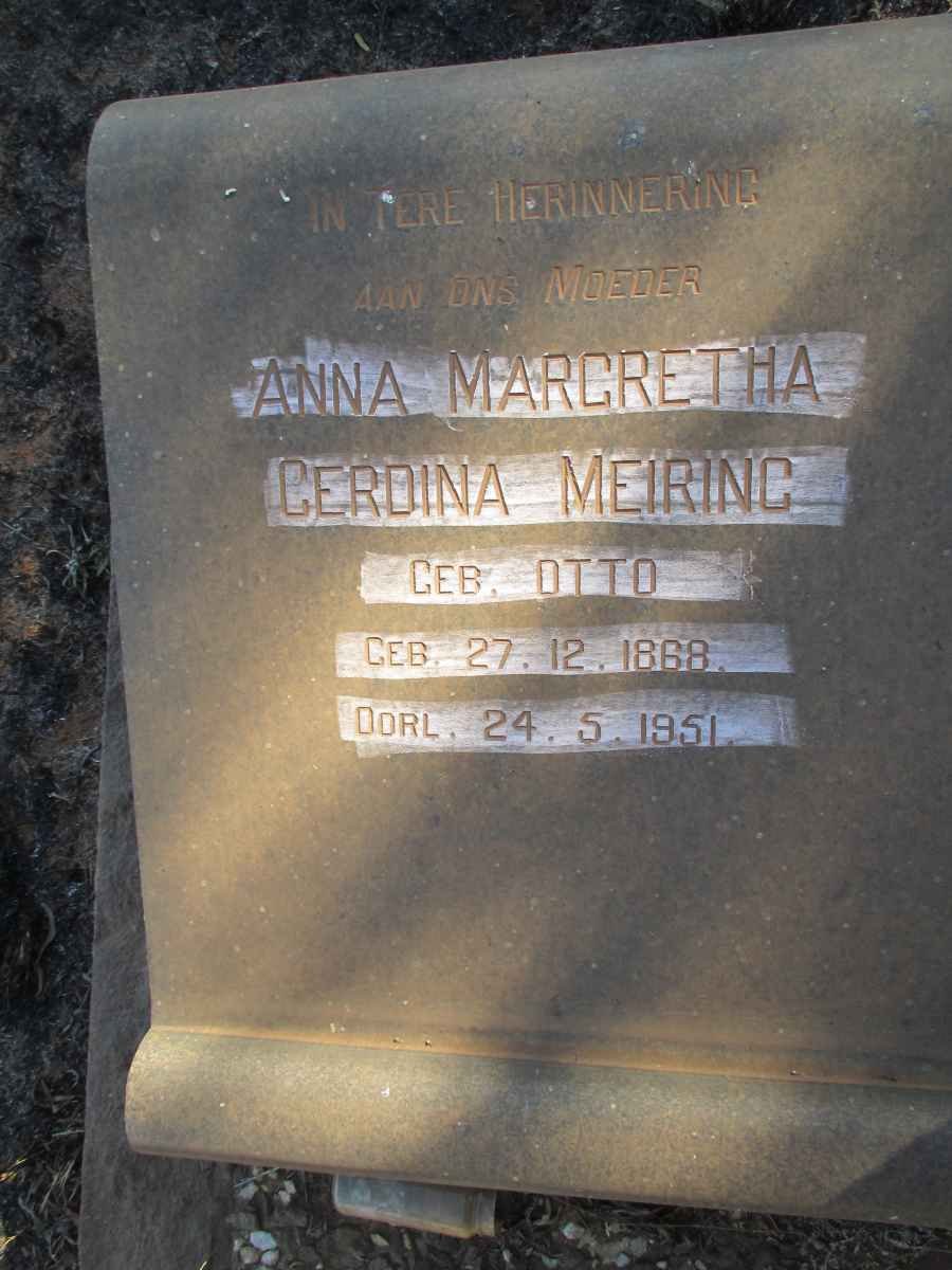 MEIRING Anna Margaretha Cerdina nee OTTO 1868-1951
