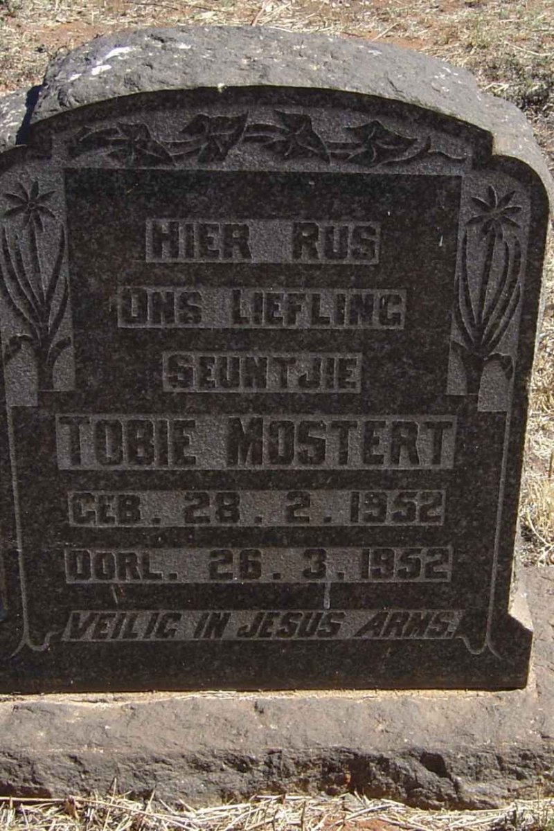 MOSTERT Tobie 1952-1952