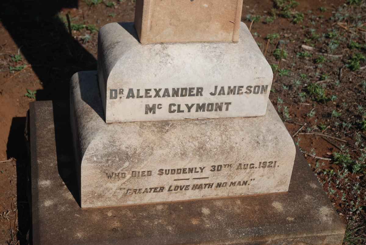 McCLYMONT Alexander Jameson -1921