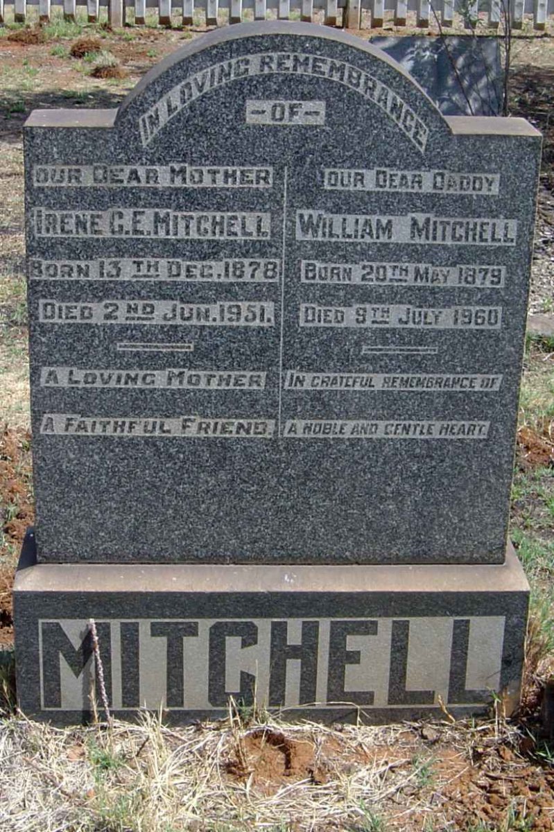 MITCHELL William 1879-1960 &amp; Irene G.E. 1878-1951