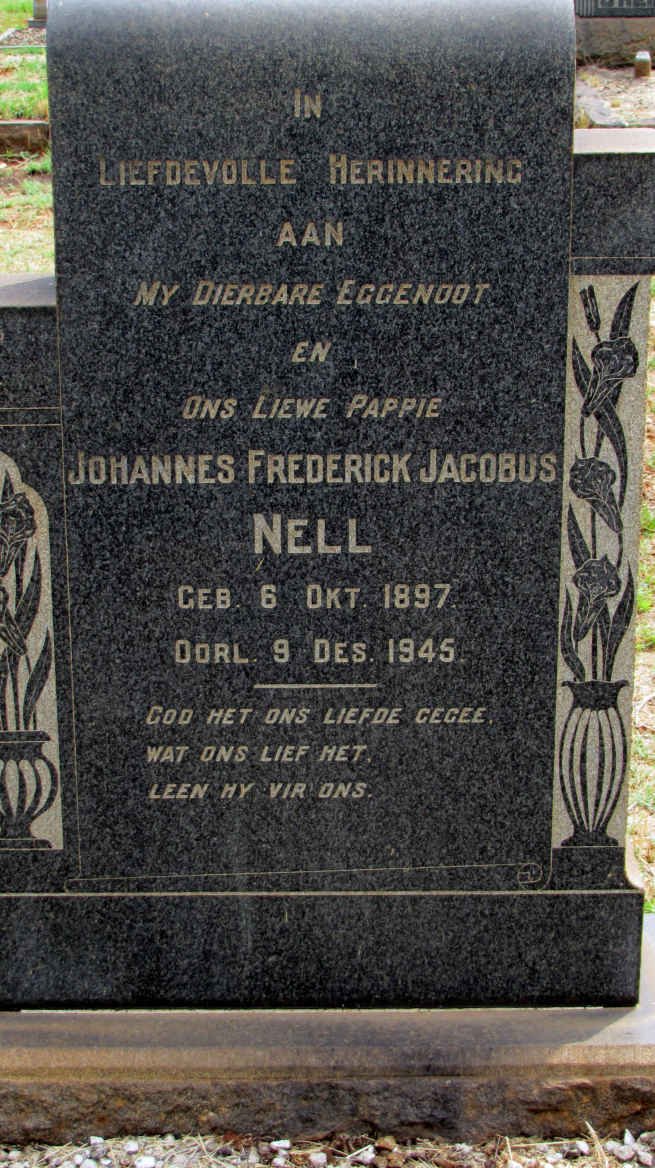 NELL Johannes Frederick Jacobus 1897-1945