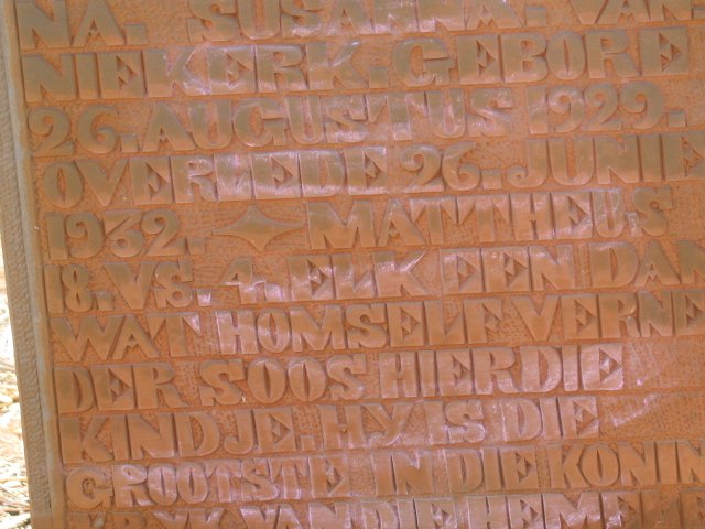 NIEKERK ?na Susanna, van 1929-1932